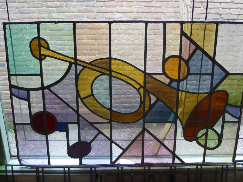 Amsterdamse School glas in lood lampen 