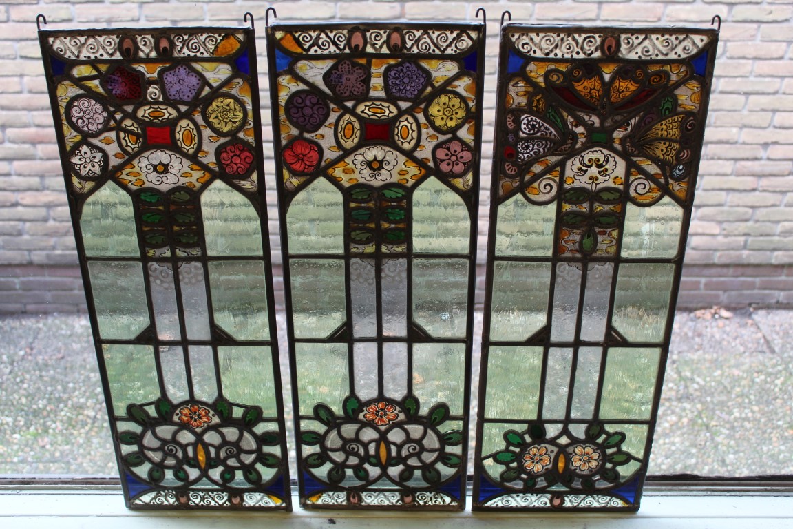 Art Nouveau glas en lood (nog een beschikbaar) 