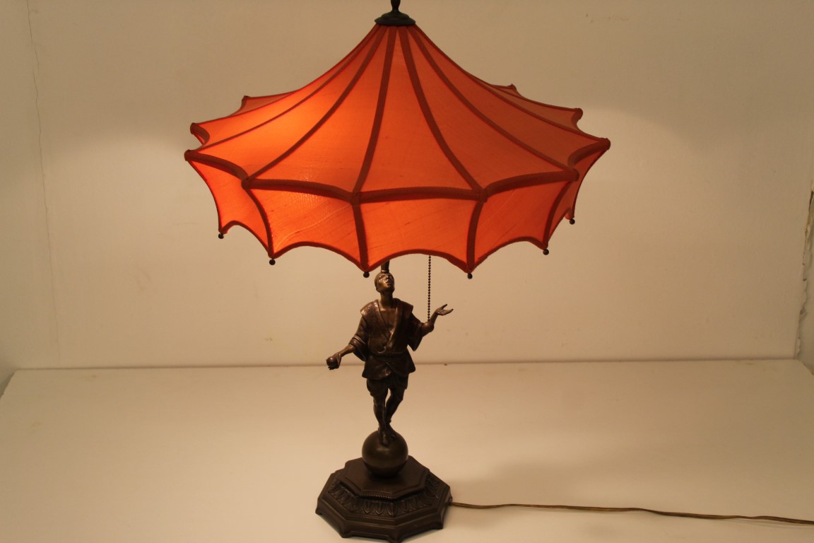 Bronzen lamp Art Nouveau Roland Paris 