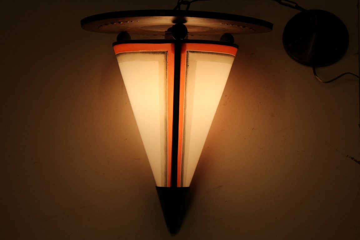 Gebrandschilderde lamp Haagse School