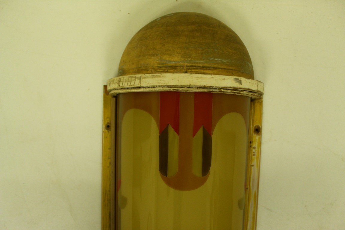 Gebrandschilderde grote wandlamp Amsterdamse School De Nieuwe Honsel