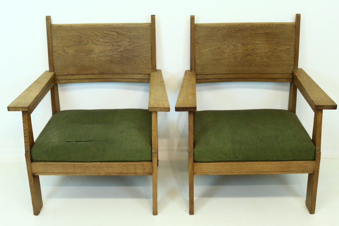 Twee fauteuils Haagse School J. Brunott