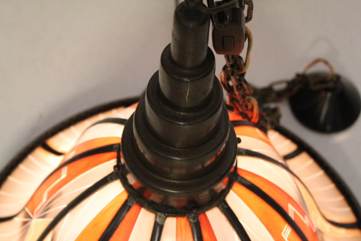 Amsterdamse School Gebrandschilderde lamp De Nieuwe Honsel