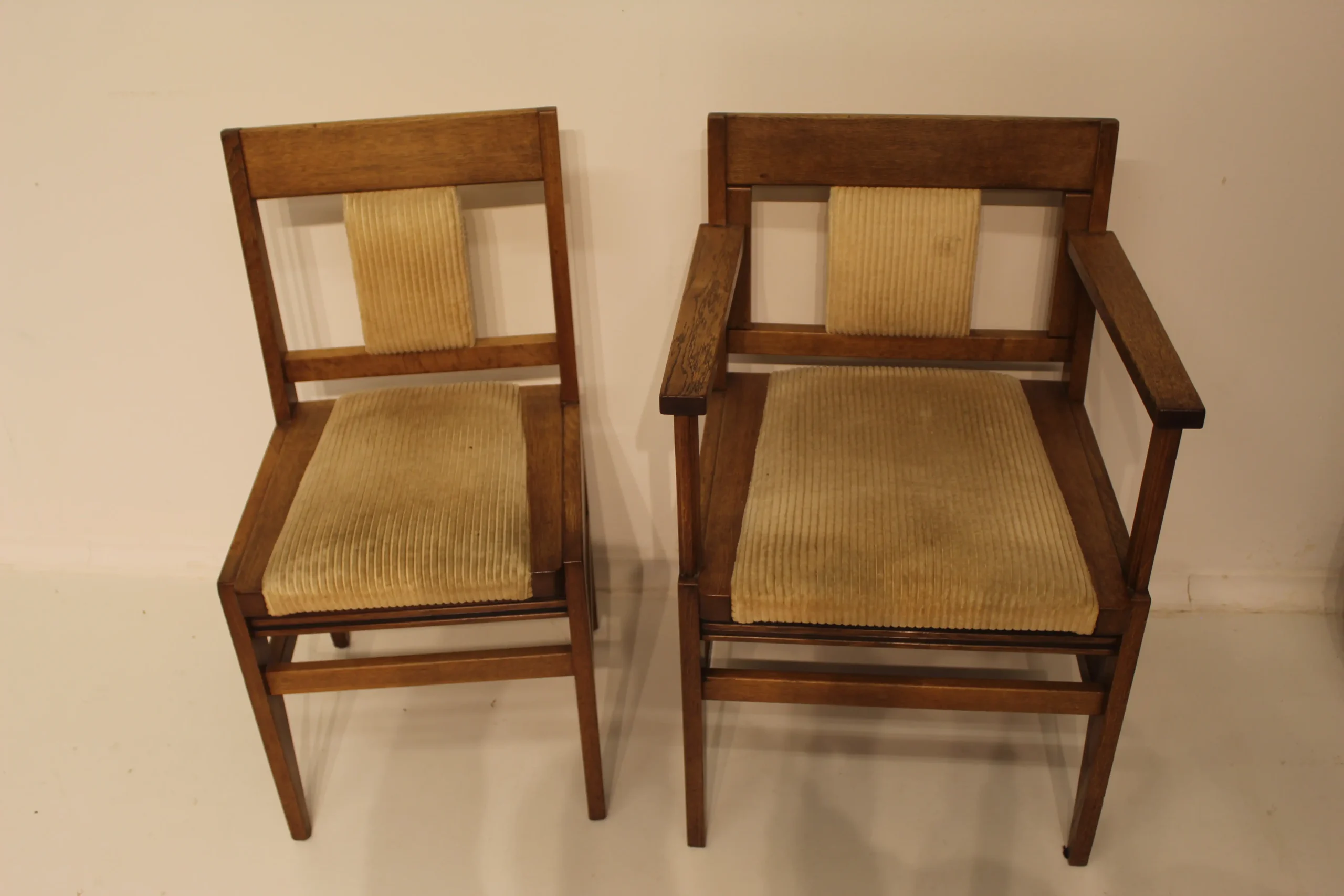 Eiken set van 6 Haagse school stoelen