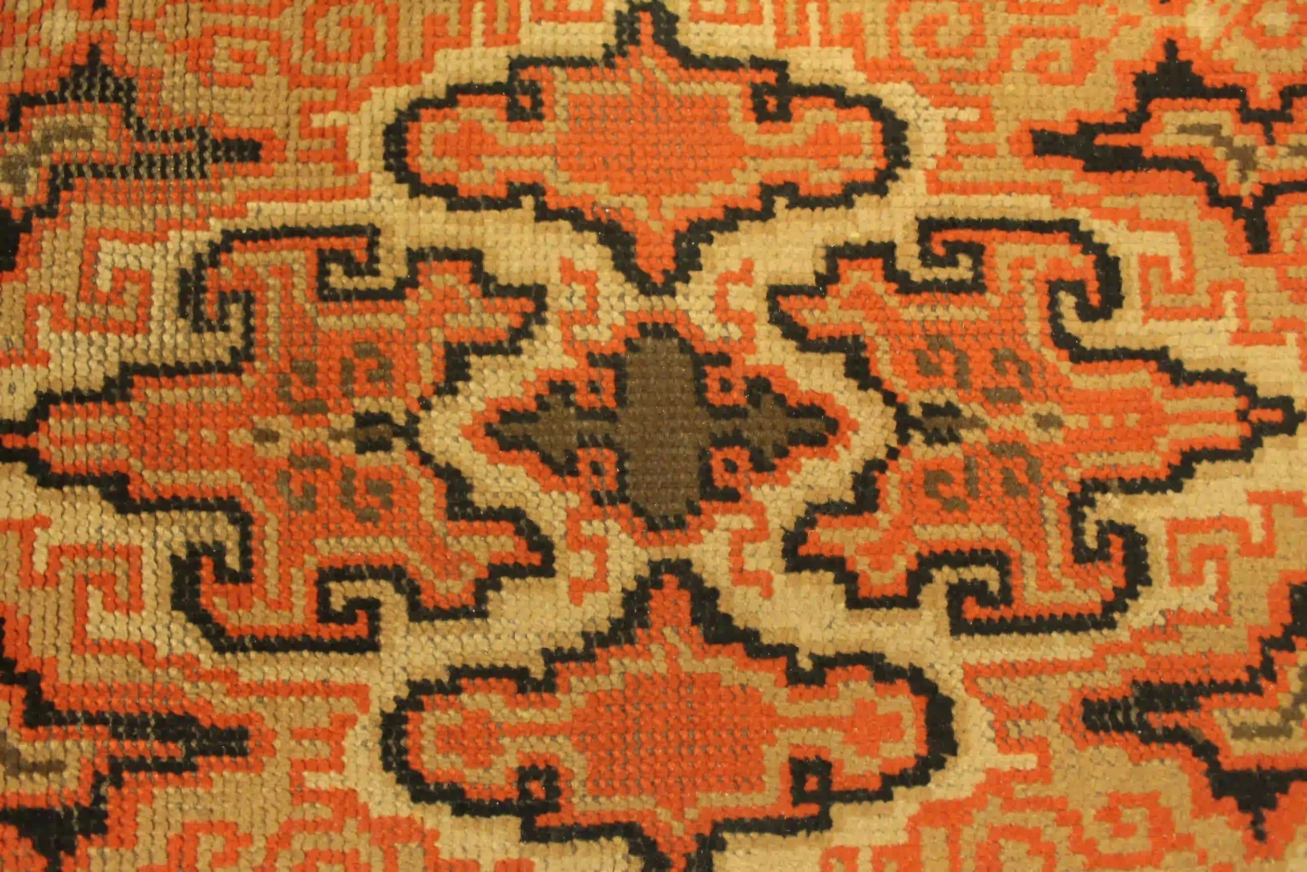 Amsterdamse school kleedje wol handgeknoopt