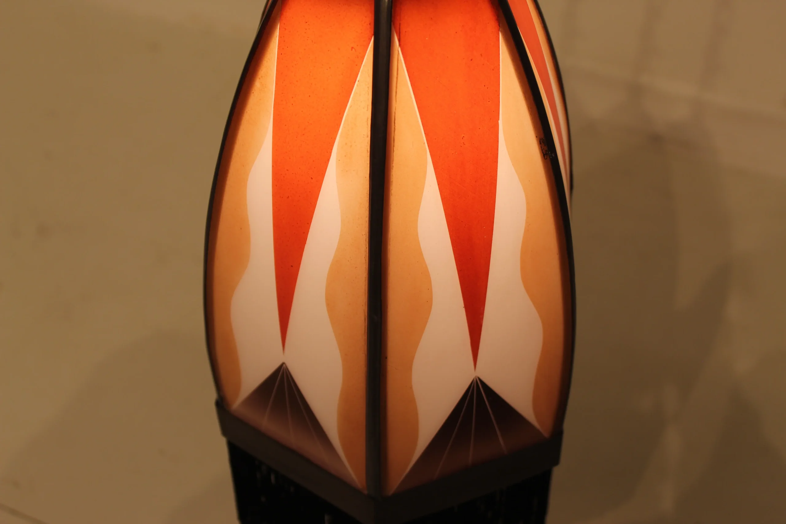 Gebrandschilderde hanglamp Amsterdamse School De Nieuwe Honsel