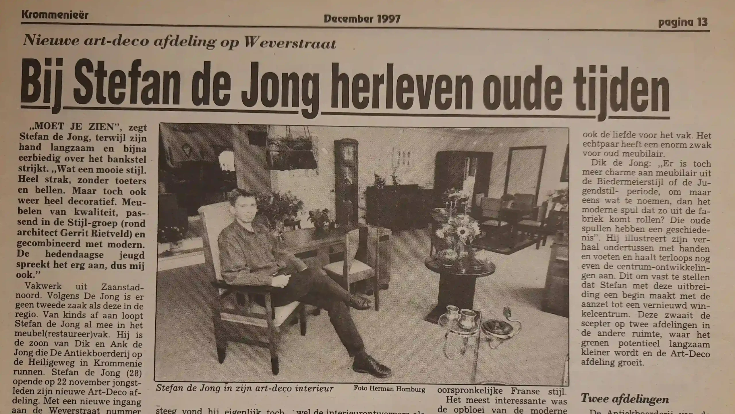 krantenartikel december 1997 antiekboerderij